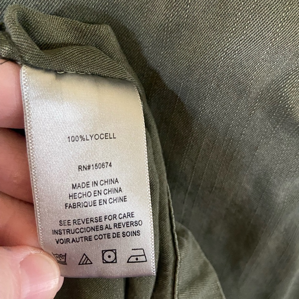 Olive Button Down Women's Shirt - Picture 9 of 10